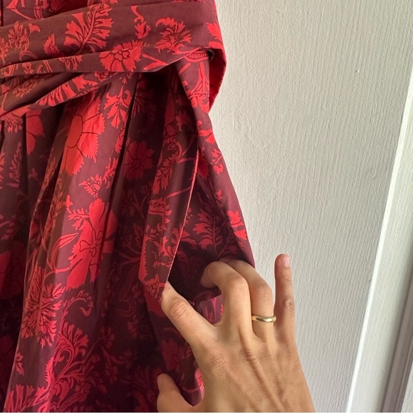 Jill Stewart Aydan Floral Flare Red Rose Print Dress Size 2 - Picture 4 of 7